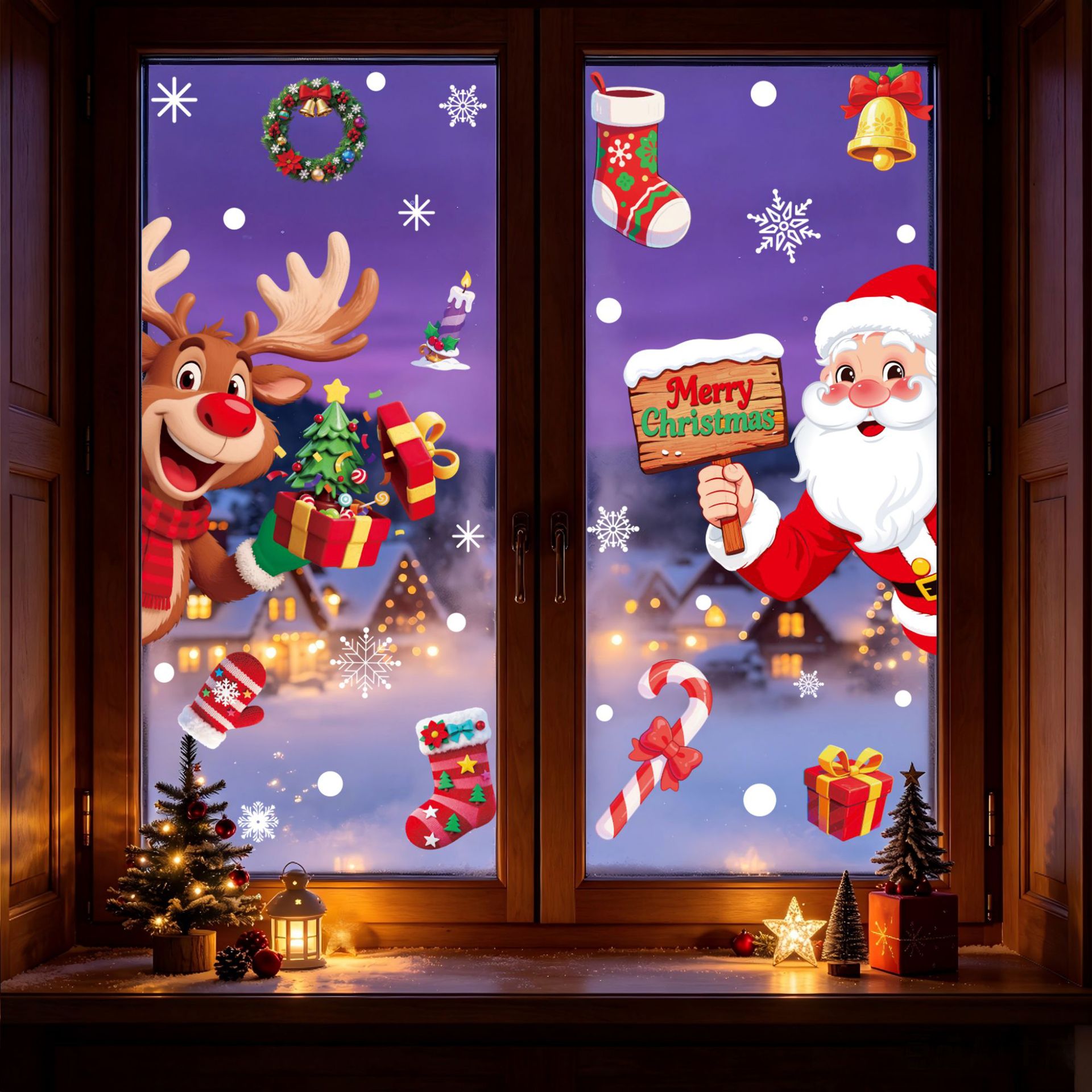 Noel Temalı Statik Cam Sticker - Elk Bugle Call incelemesi ve fiyatı